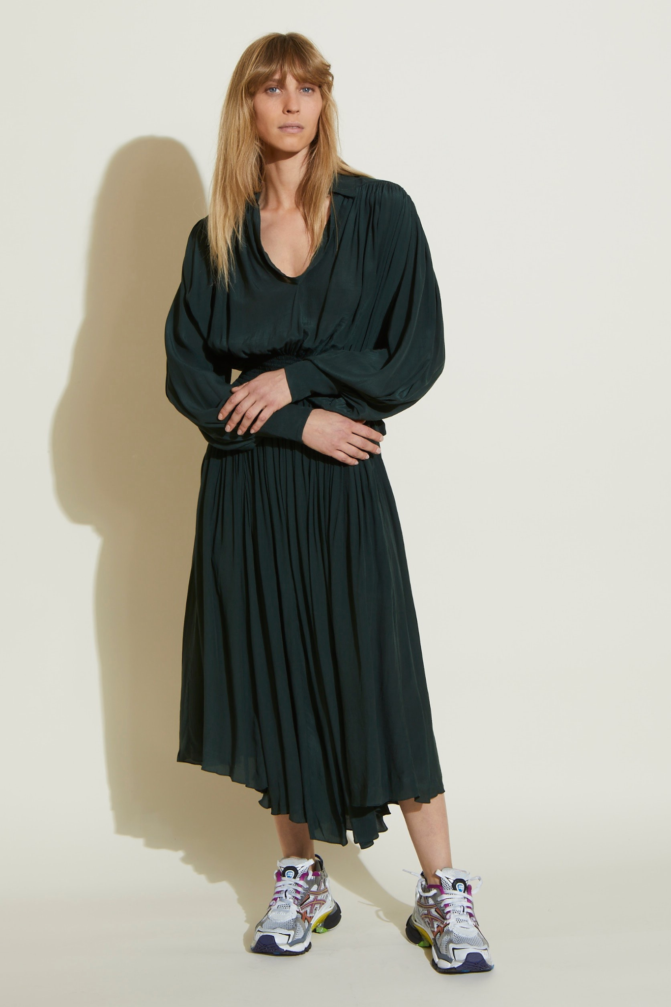 ZNOSTOCK_GREEN SKIRT SOL - Green