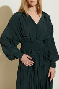 Blouse fluide à manches bouffantes - Brown