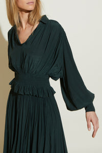 Blouse fluide à manches bouffantes - Brown