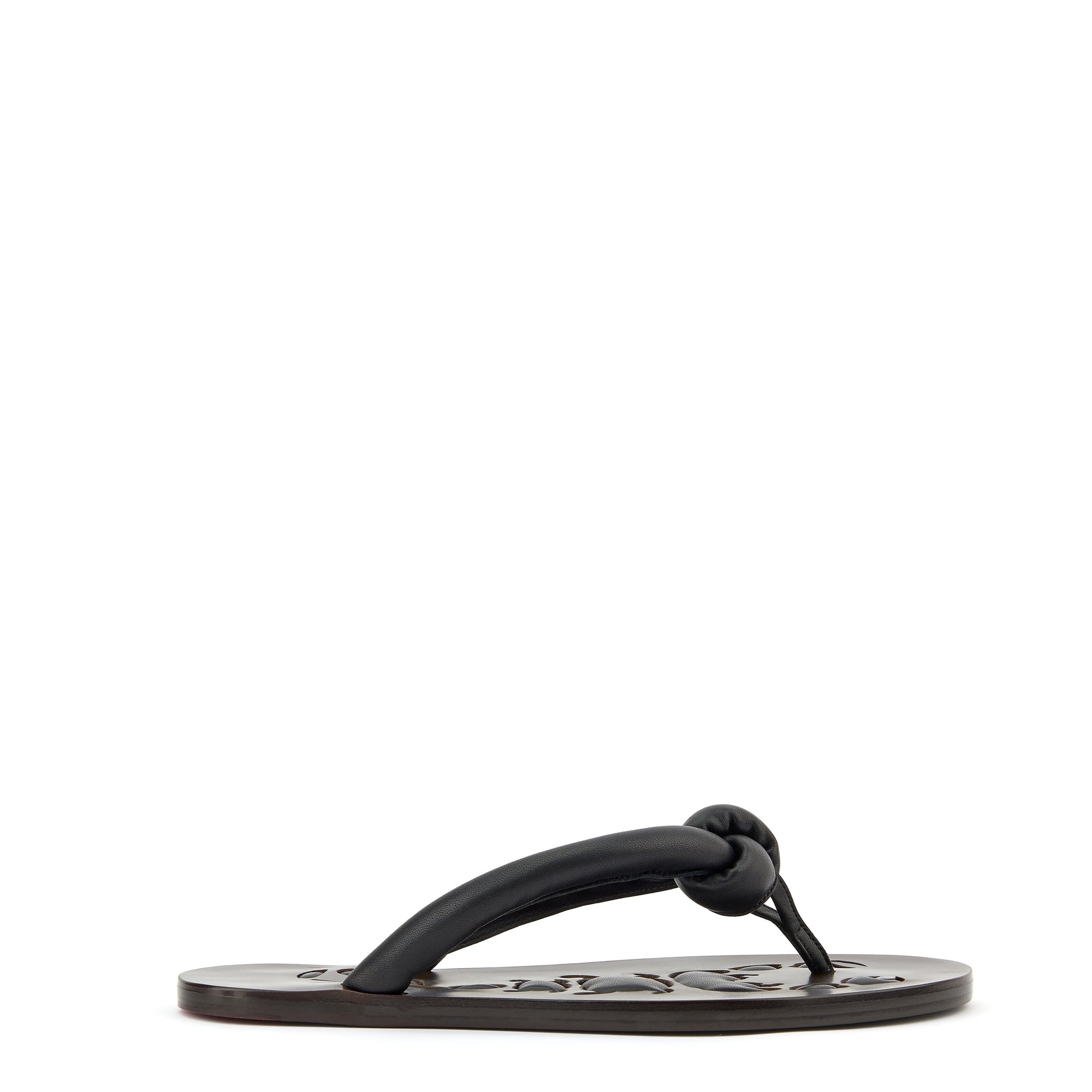 11qty NEW / Tongs Milan matelassées en cuir - Black