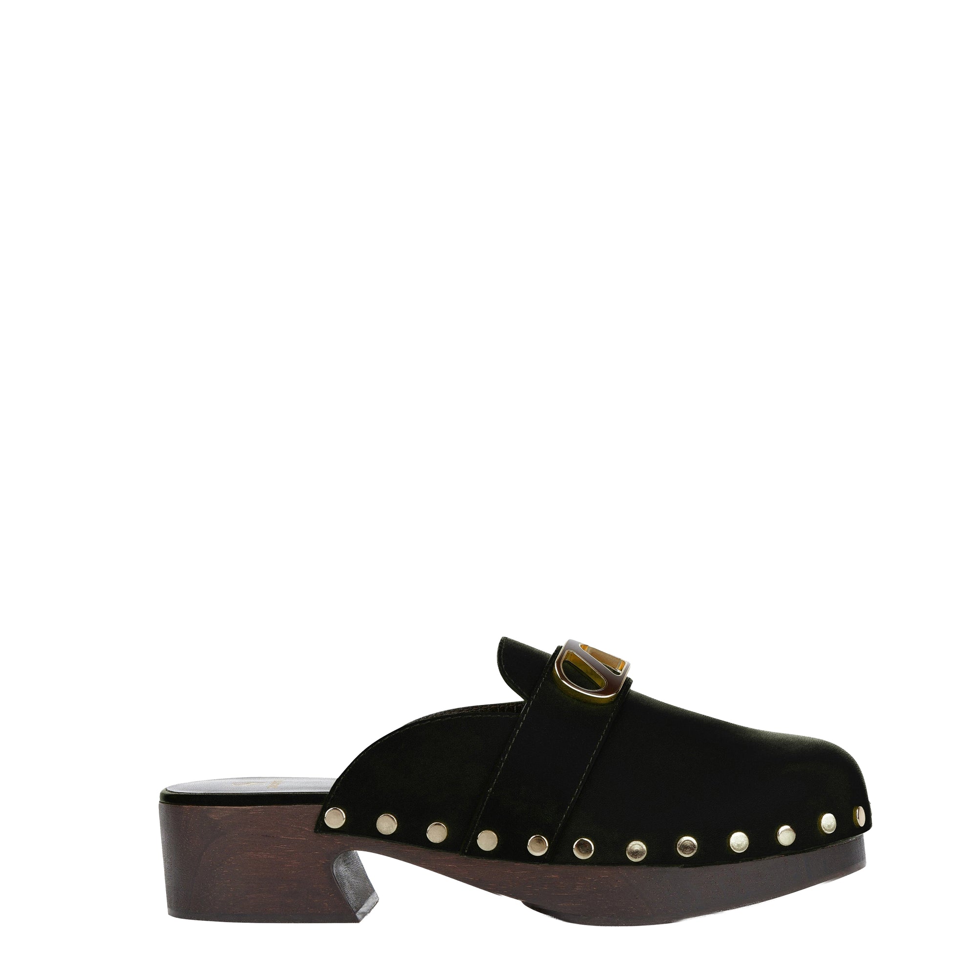 9qty DÉJÀ VU 220€ / Sabots Heidi cloutés 40 en cuir - Black