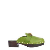 4qty DÉJÀ VU 220€ / Sabots Heidi cloutés 40 en cuir - Green