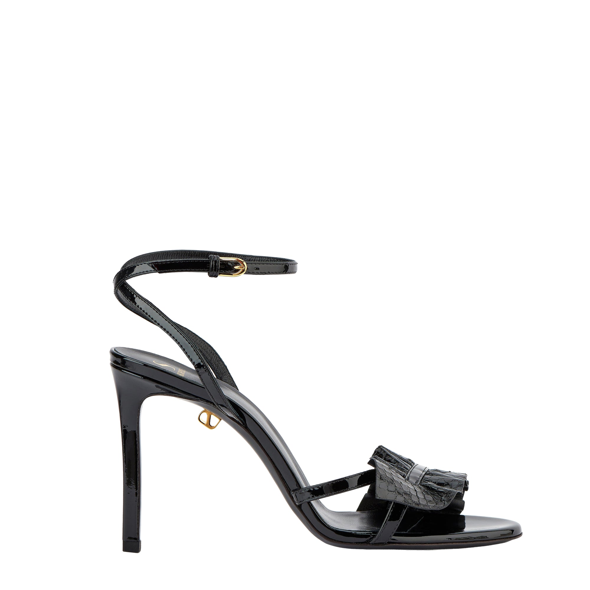 9qty NEW / Sandales Almudena 90 en cuir Ayers - Black