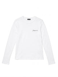 WHITE LE TSHIRT BRODE ML
