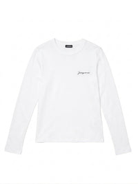 T-shirt brodé manches longues - White