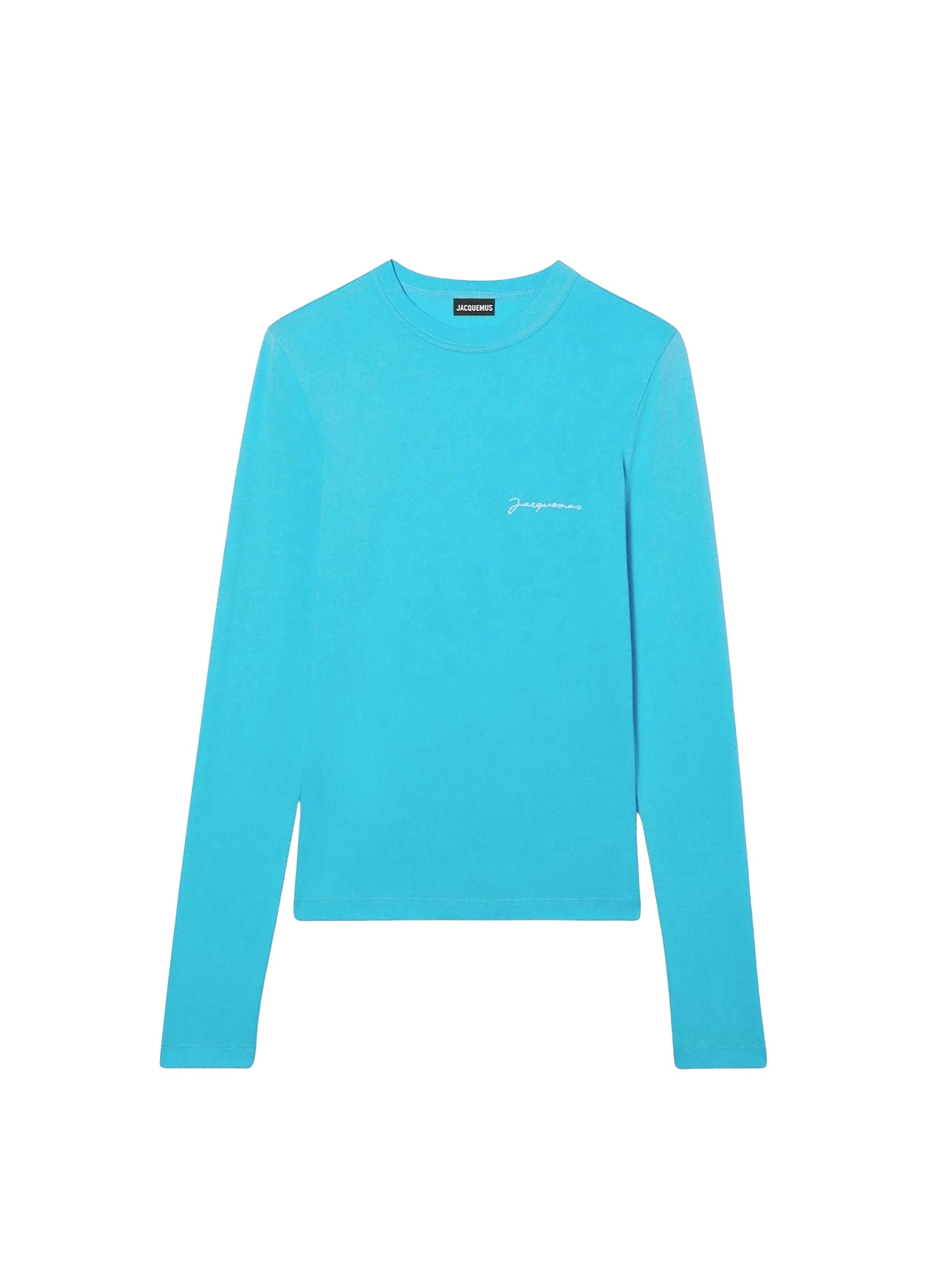 T-shirt brodé manches longues - Turquoise