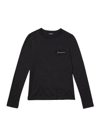 T-shirt brodé manches longues - Black