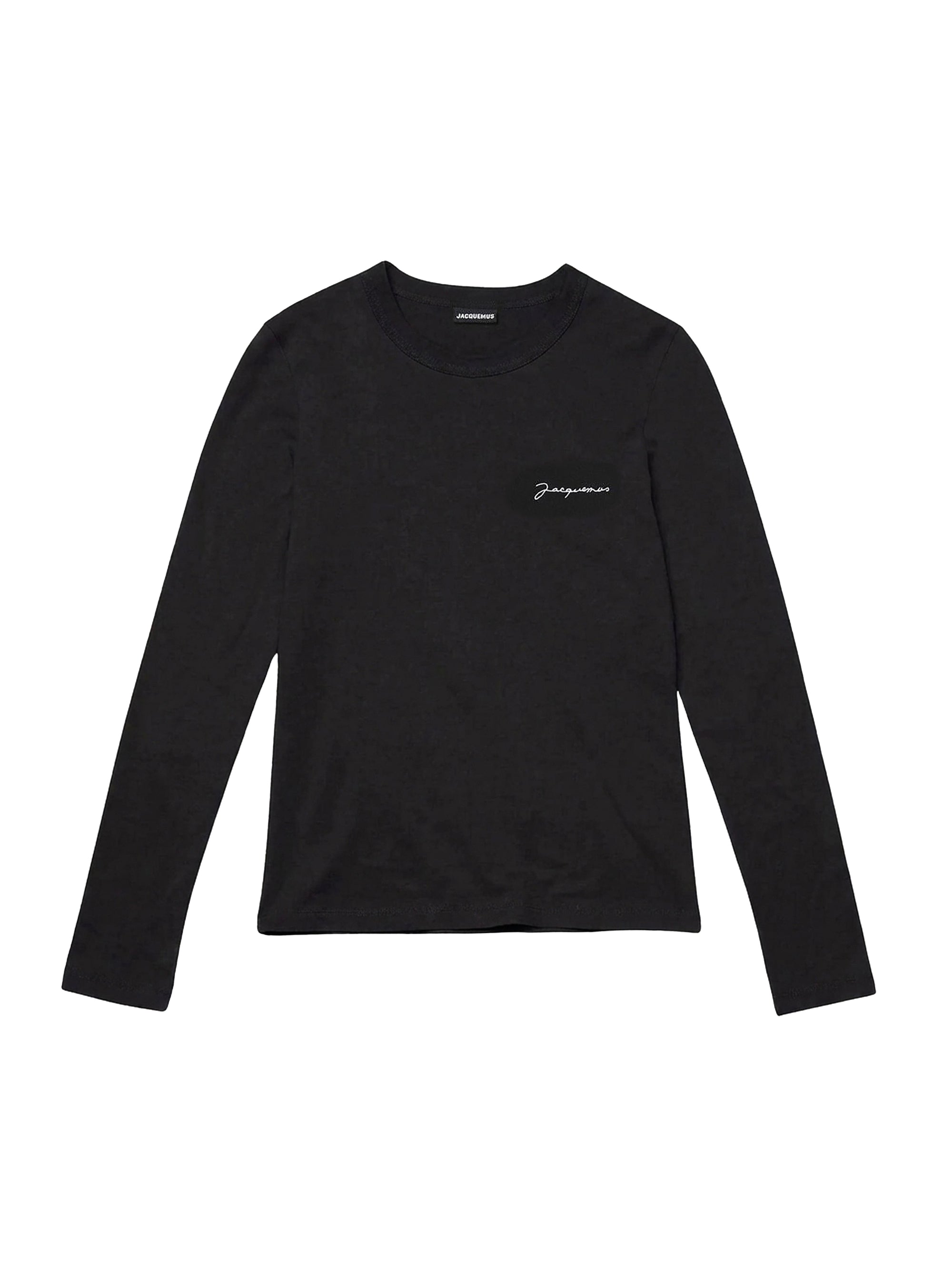T-shirt brodé manches longues - Black