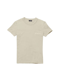 LIGHT KHAKI LE TSHIRT BRODE