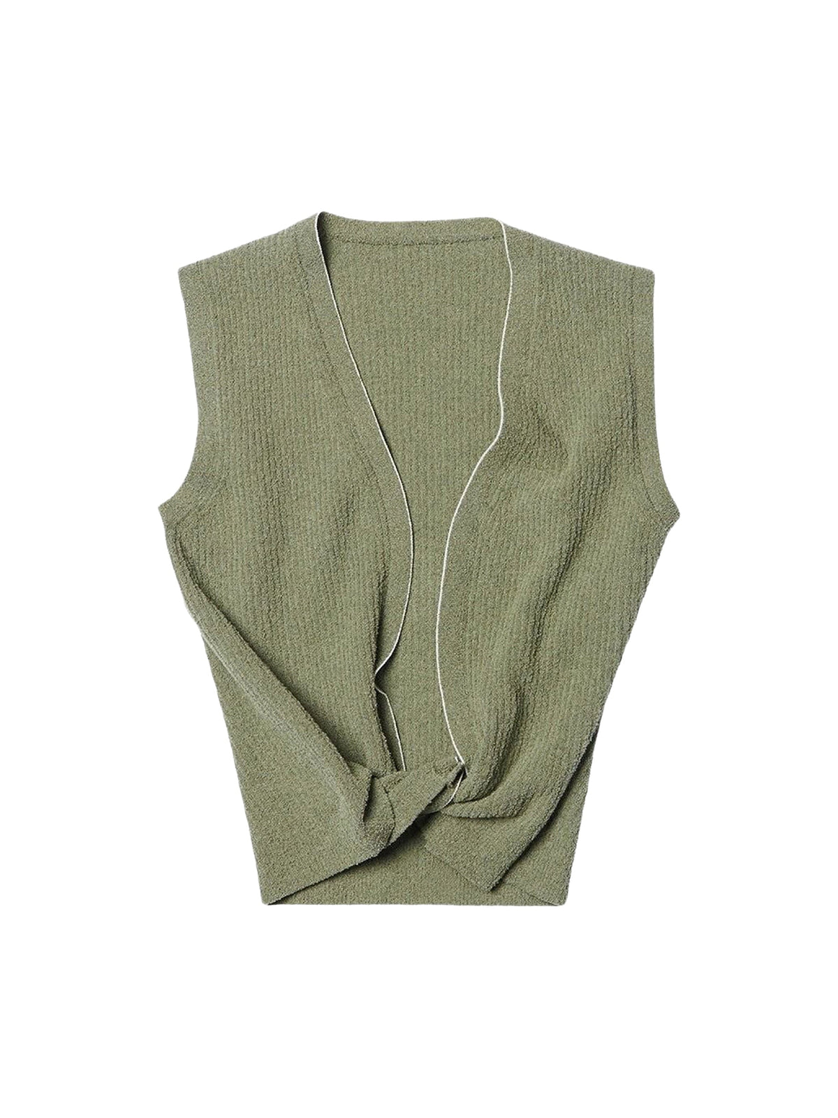 55€ / 1 sold //23 QTY / ST4%   T-shirt sans manches à liseré - Light Khaki