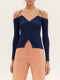 Cardigan Tordu - Dark Navy