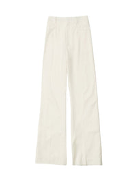 Pantalon Sauge évasé en laine mélangée - Off White