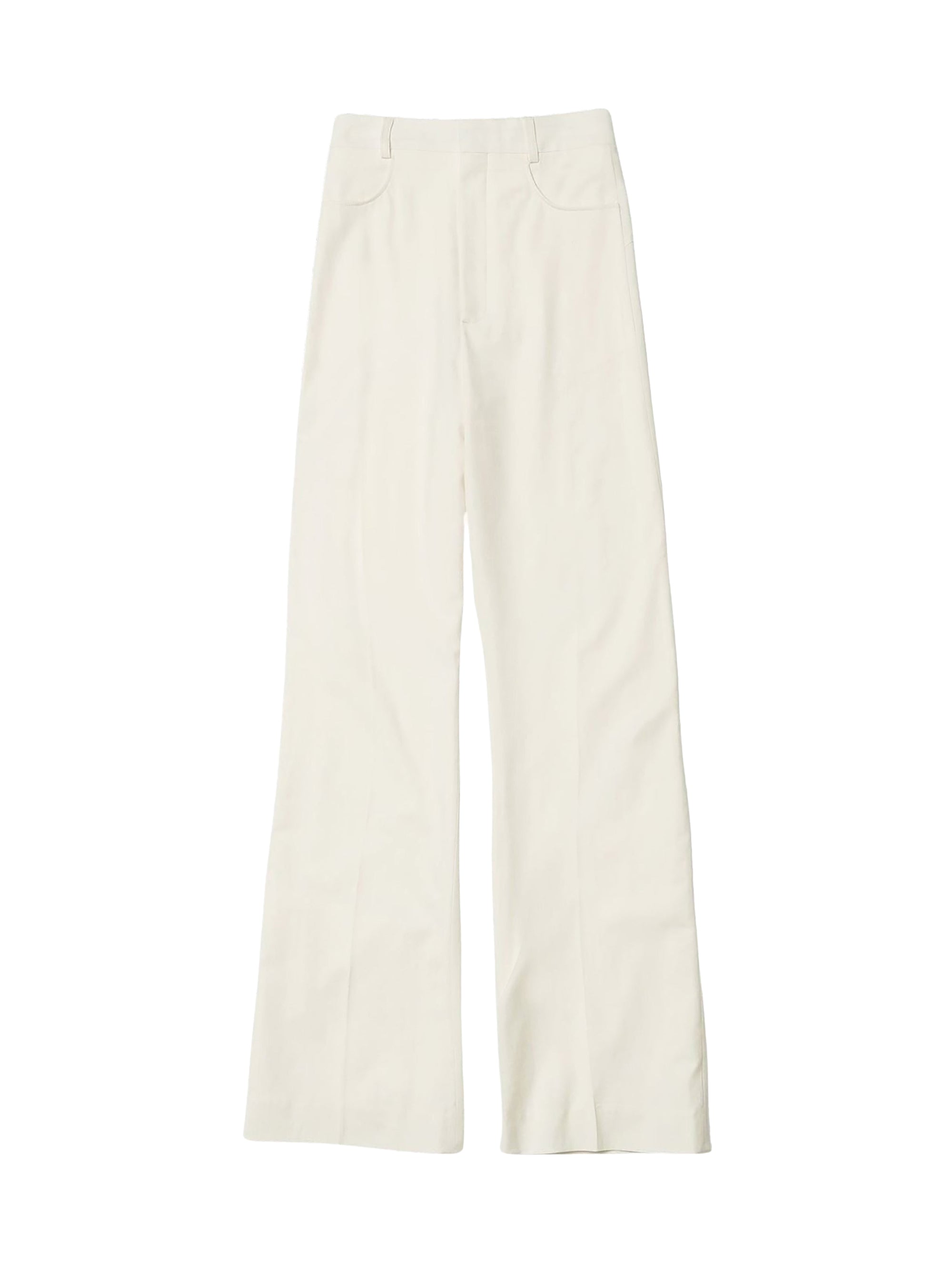 Pantalon Sauge évasé en laine mélangée - Off White
