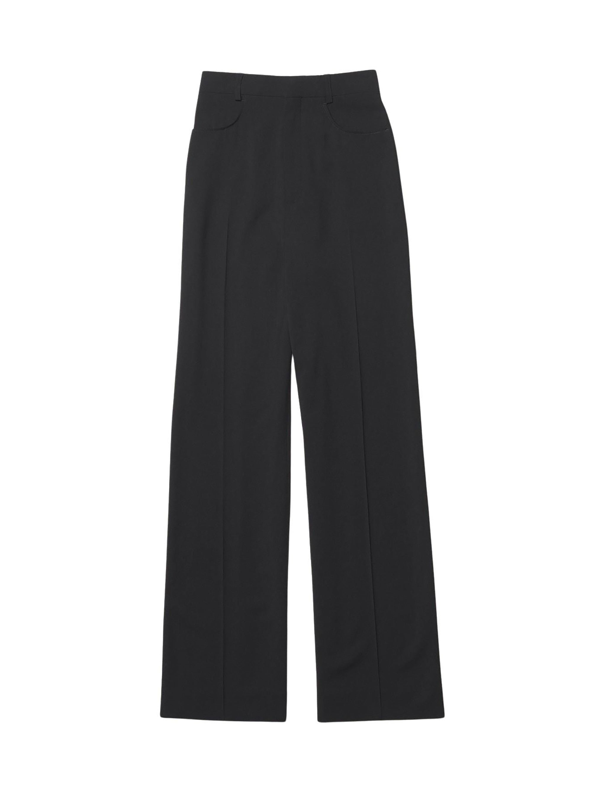 Pantalon Sauge évasé en laine mélangée - Black