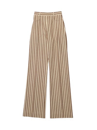 Pantalon de tailleur Sauge en soie mélangée - Beige Brown Stripes