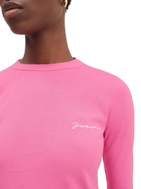 DARK PINK LE TSHIRT BRODE ML