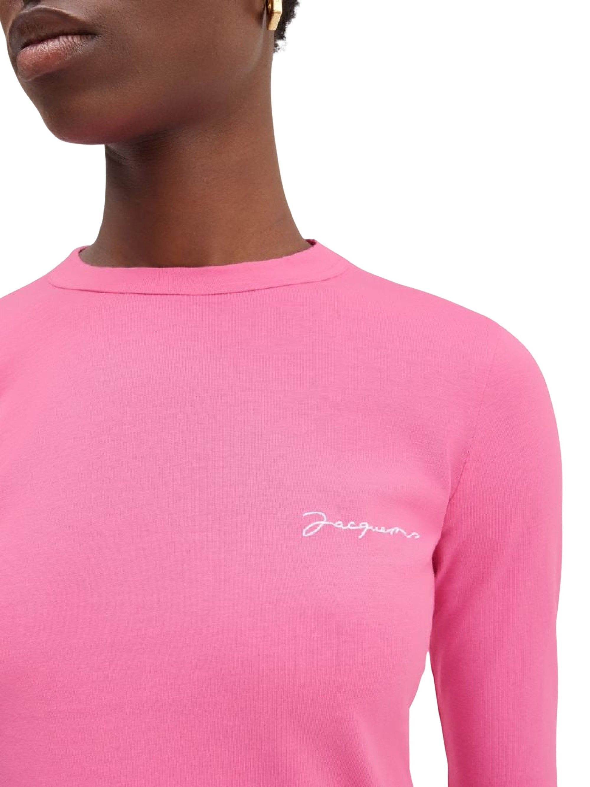 DARK PINK LE TSHIRT BRODE ML