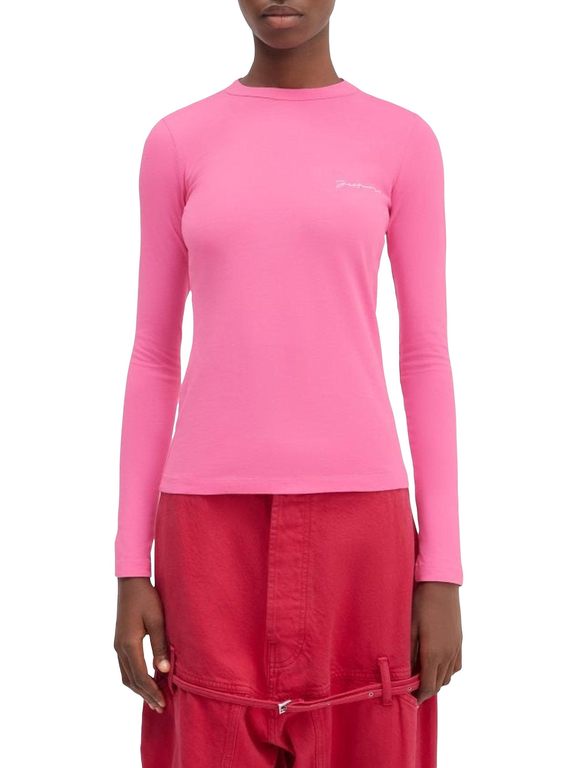 DARK PINK LE TSHIRT BRODE ML