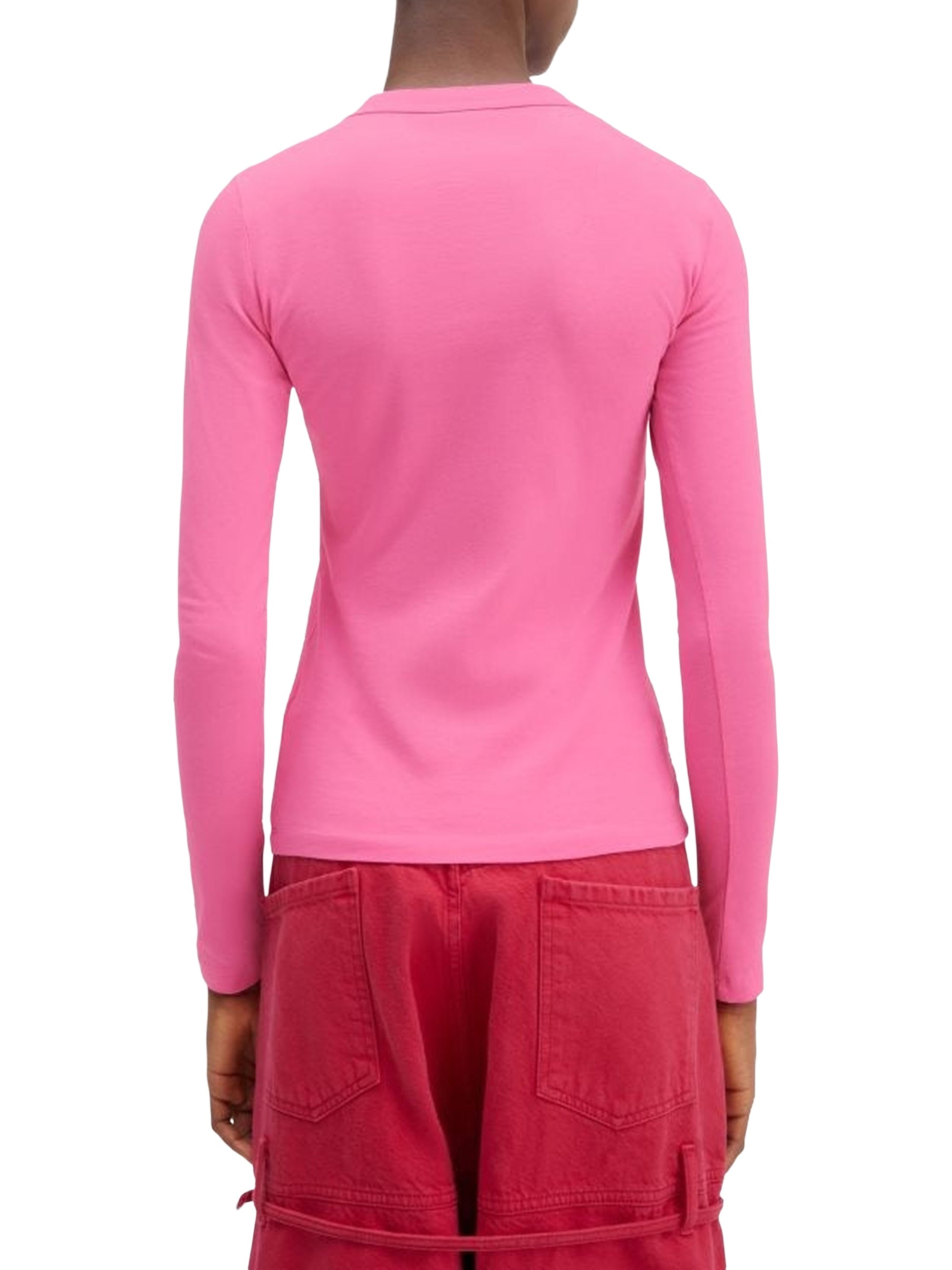 DARK PINK LE TSHIRT BRODE ML