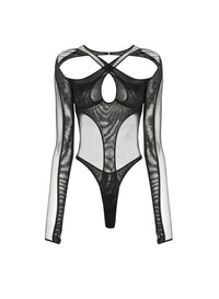 CUT-OUT CROSS BODYSUIT
