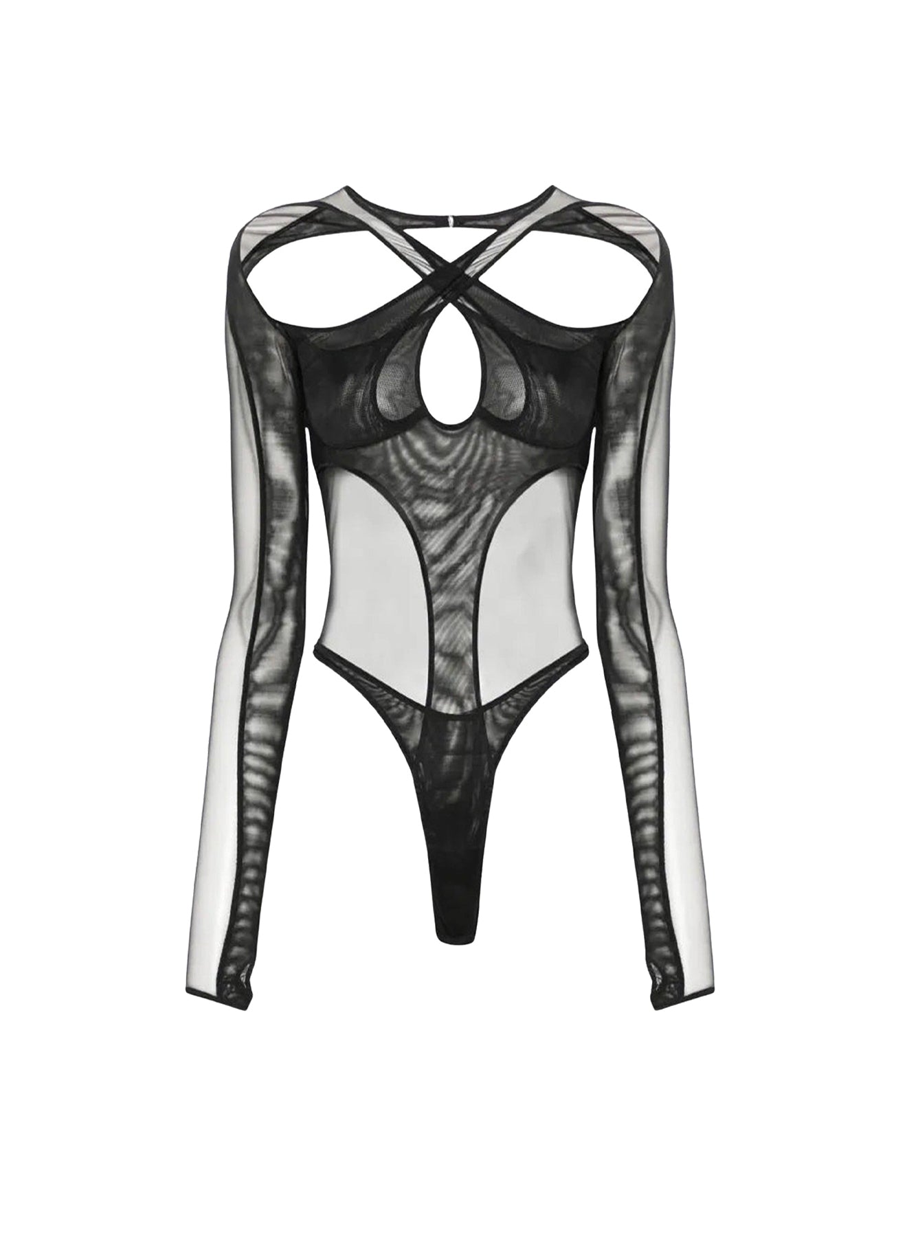 CUT-OUT CROSS BODYSUIT