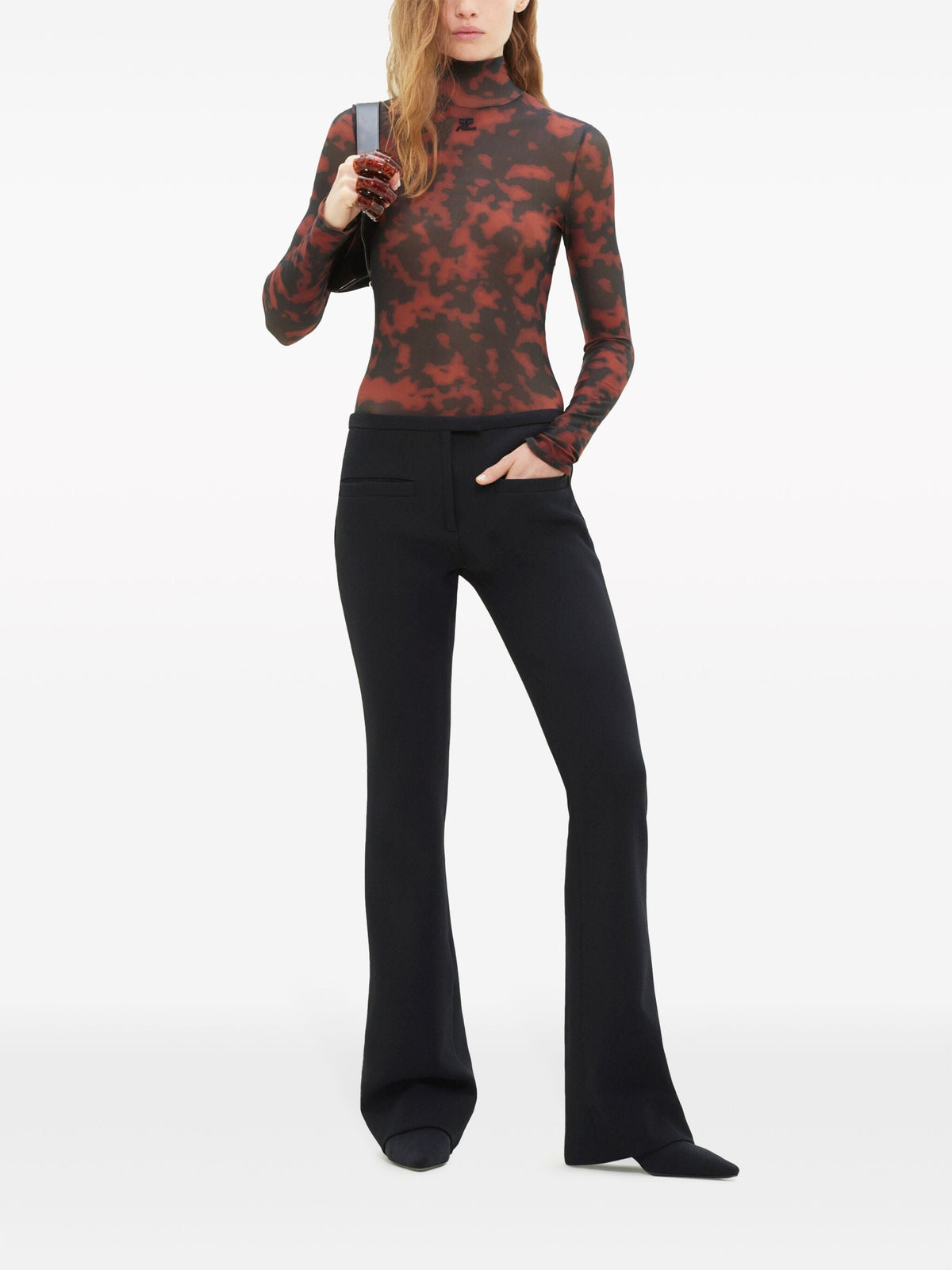 TORTOISE MOCKNECK SHEER