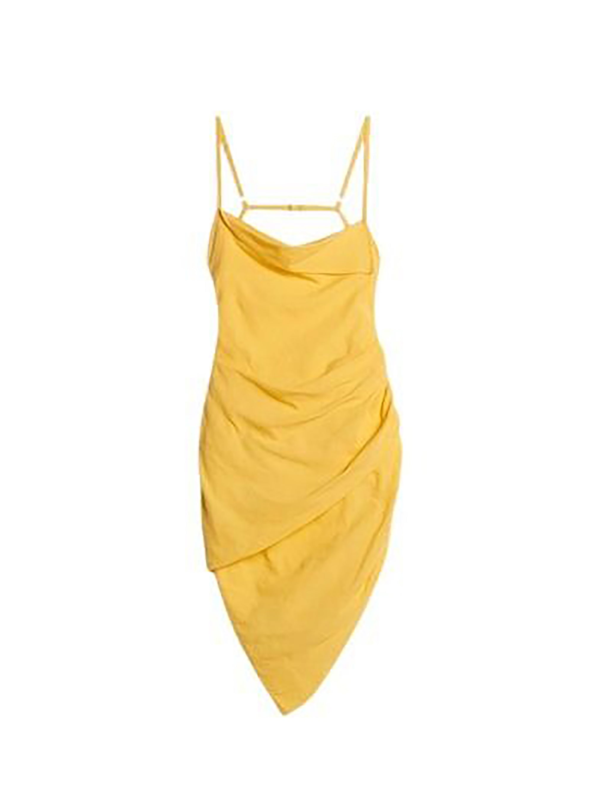 Robe courte Saudade à fente drapée - Yellow
