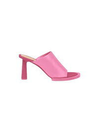 Mules Carré Rond en cuir - Pink
