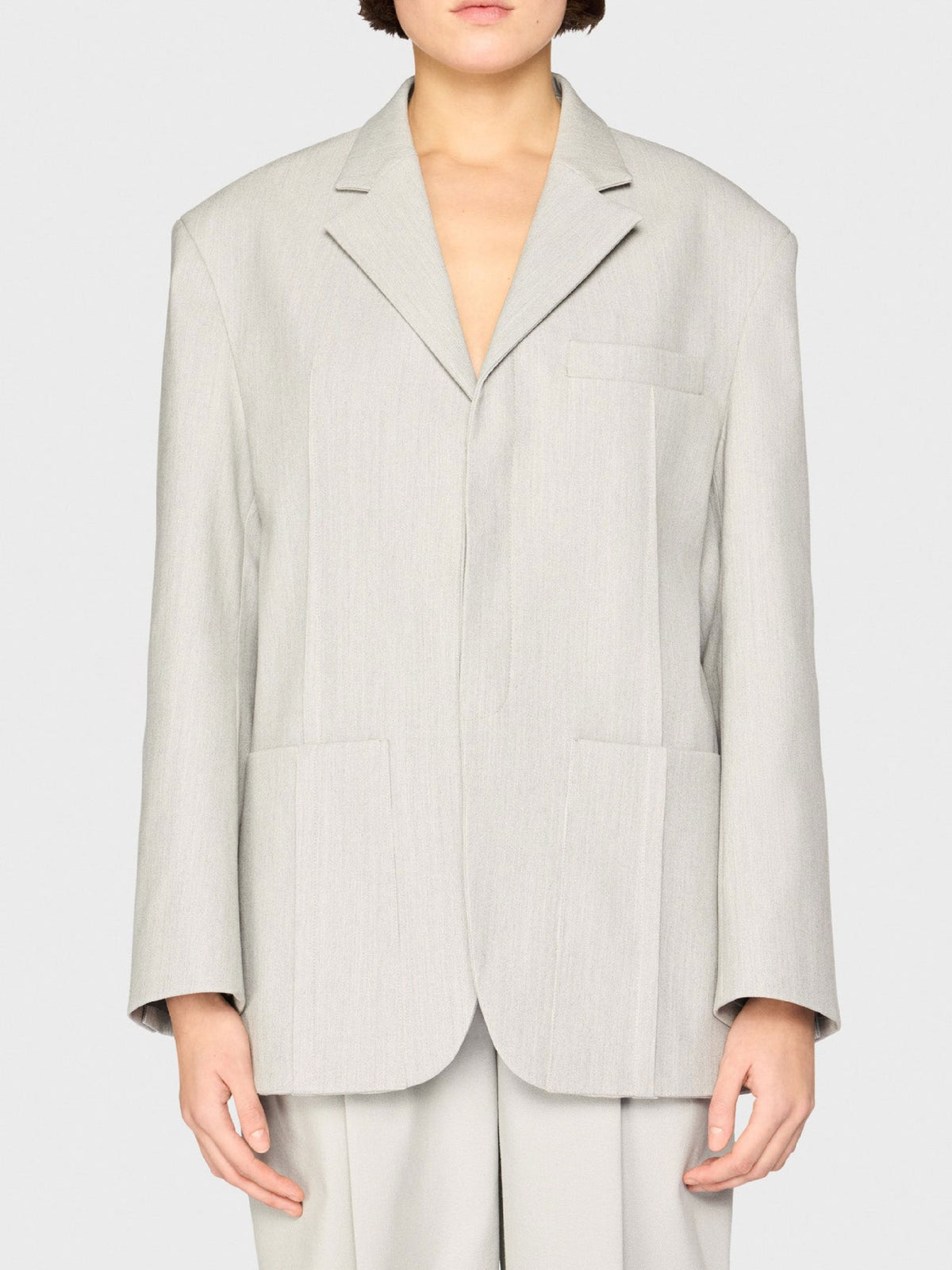 220€ / 10 sold //20 QTY / ST50%   Blazer structuré boutonné - Light Grey