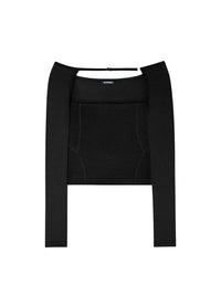 T-shirt Lucciu à épaules dénudées - Black