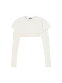 55€ / 10 sold //18 QTY / ST56%   T-shirt court à sûrpiqures - Off White
