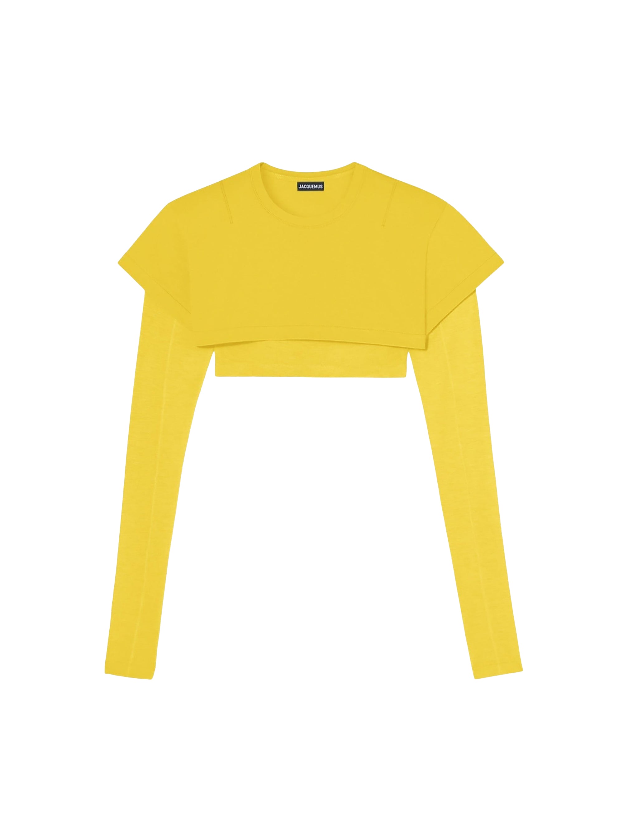 T-shirt court à sûrpiqures - Yellow