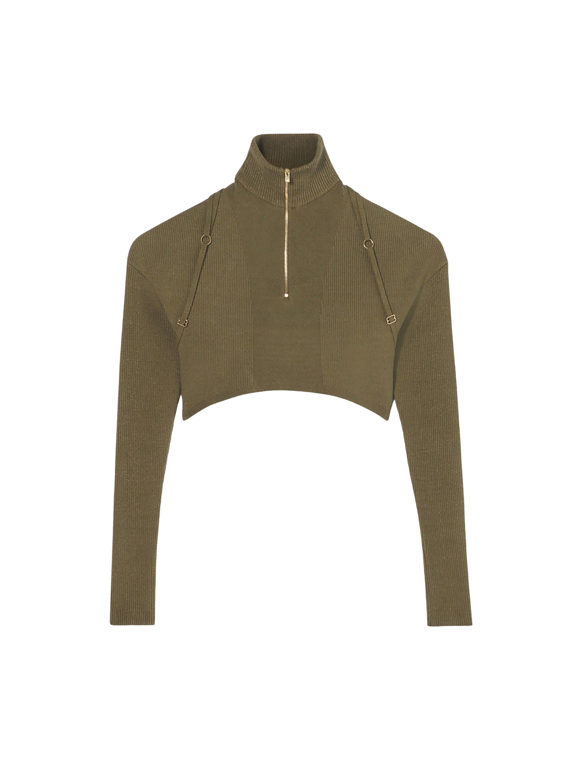 Pull court Bormio en maille - Khaki