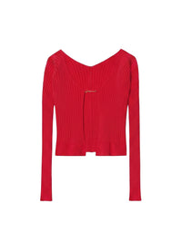 Haut en maille Pralu longue - Red