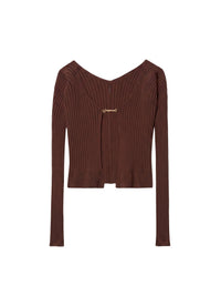 Haut en maille Pralu longue - Dark Brown