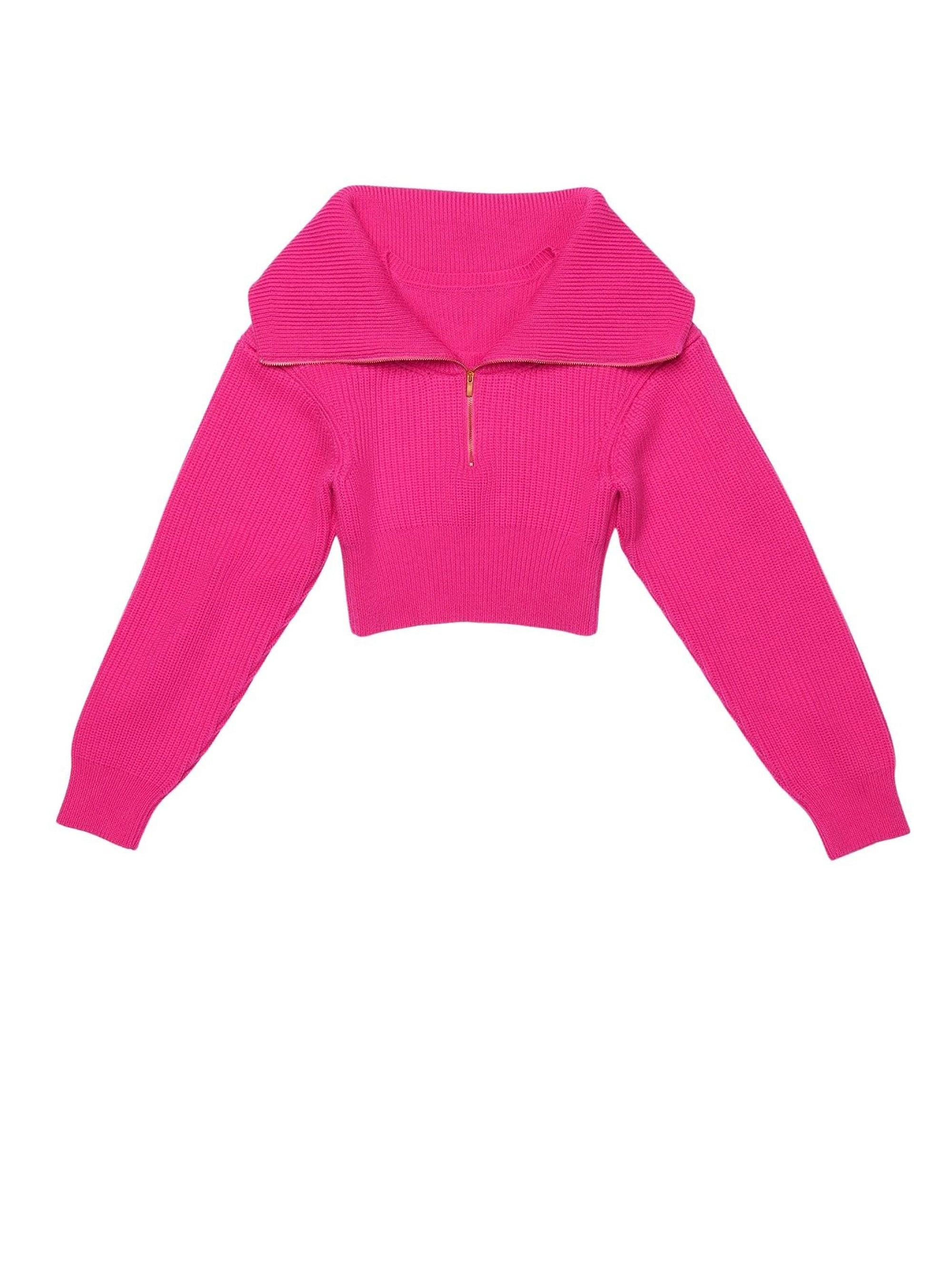 Haut Risoul en laine - Pink