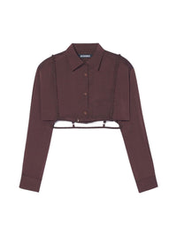 90€ / 2 sold //2 QTY / ST100%   Chemise Cavaou courte - Dark Brown