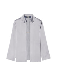 90€ / 0 sold //6 QTY / ST0%   Chemise Notte avec logo métallique en satin - Dark Grey