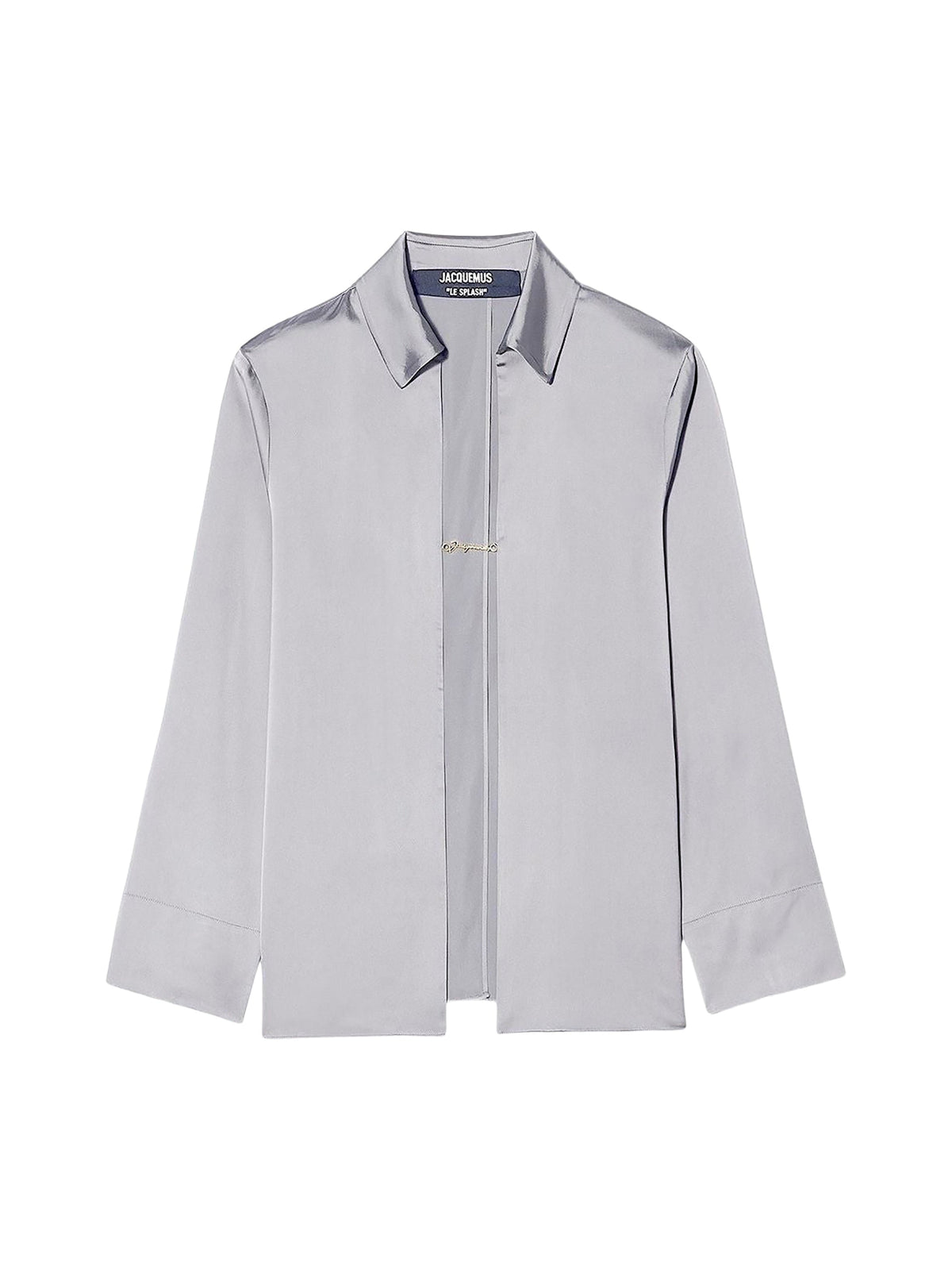 90€ / 0 sold //6 QTY / ST0%   Chemise Notte avec logo métallique en satin - Dark Grey
