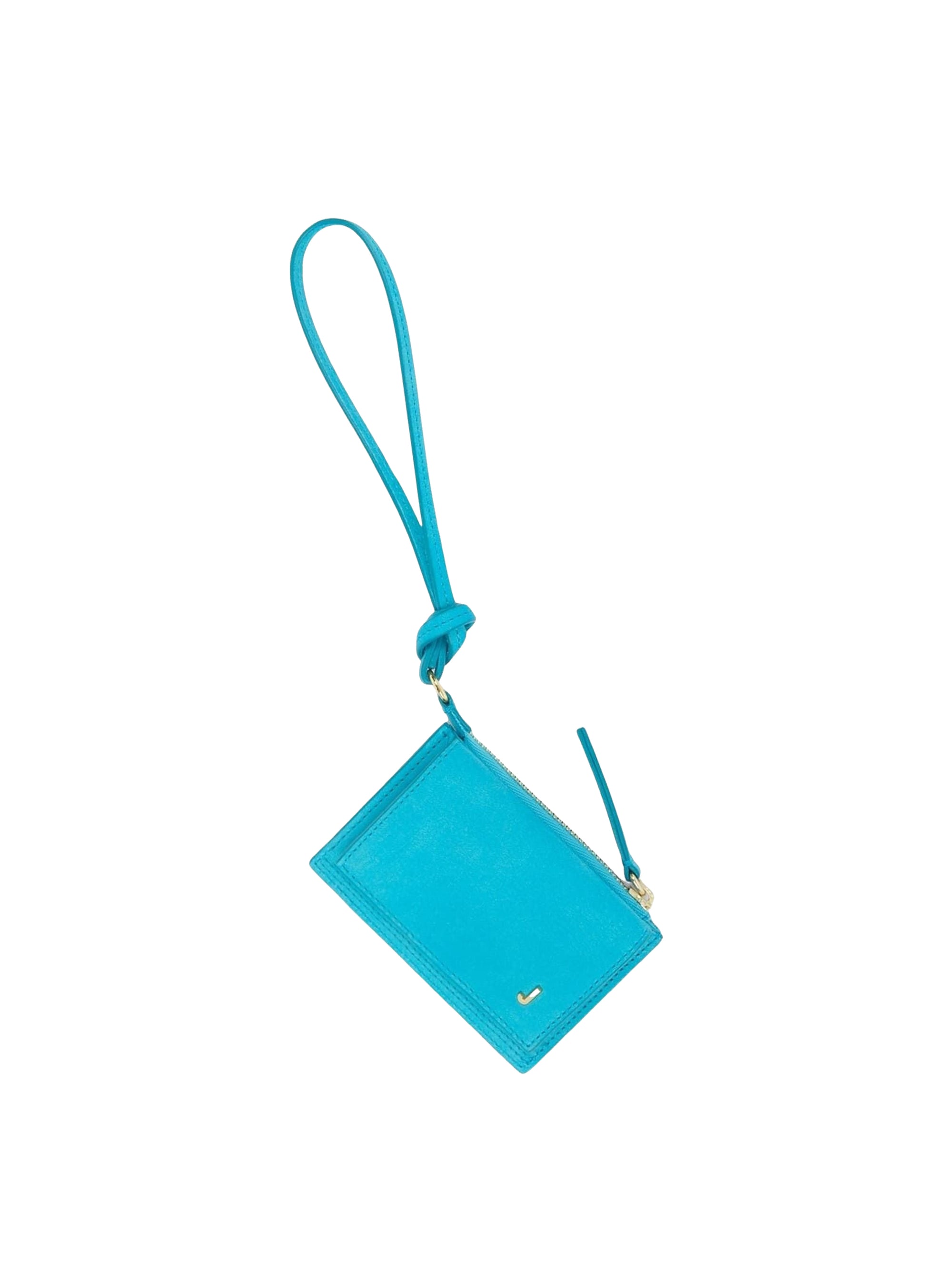 Porte Pichoto en cuir - Turquoise