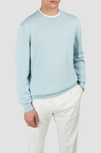 Round-neck jumper - Aquatic blue
