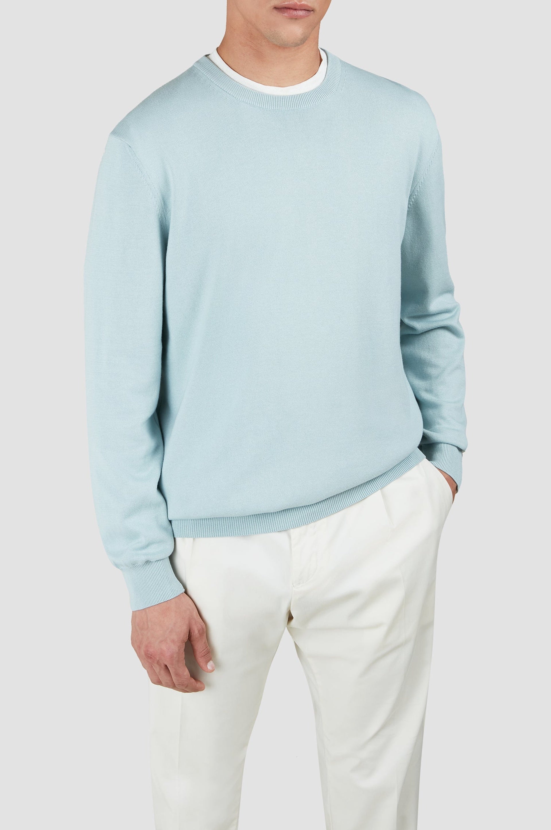 Round-neck jumper - Aquatic blue