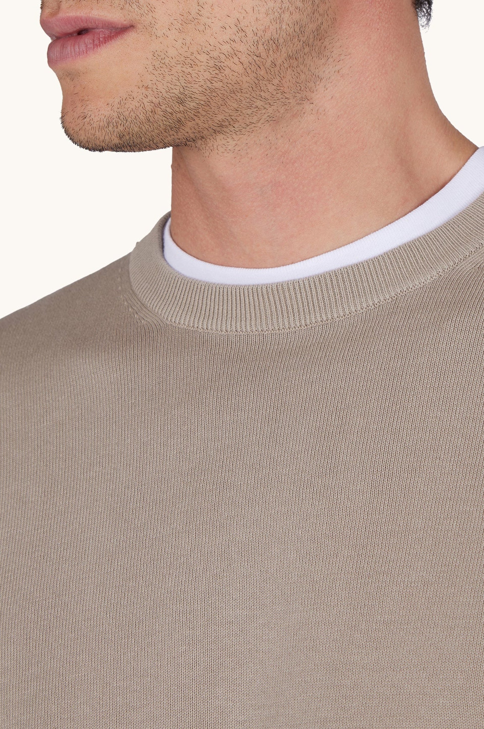 Round-neck jumper - Beige