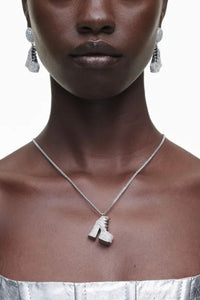 Collier avec pendentif en laiton - Silver & Crystal