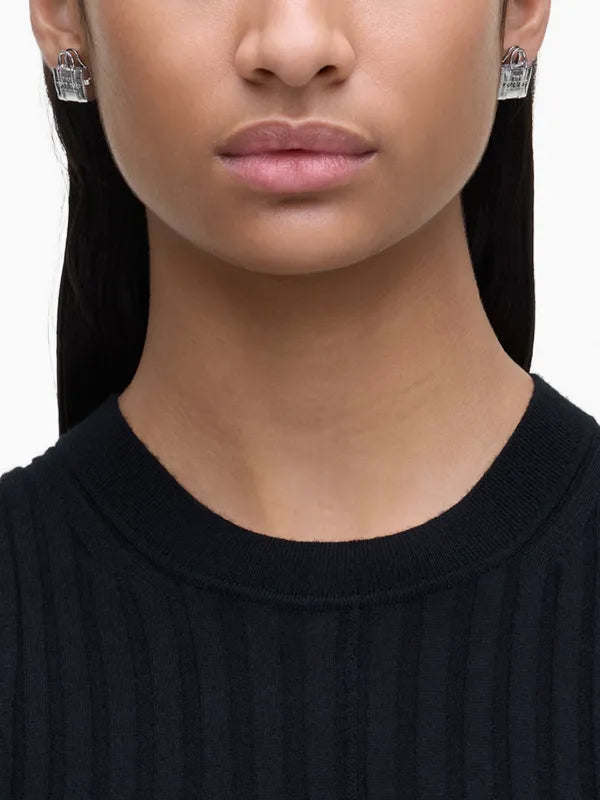 Boucles d’oreilles The Tote Bag en laiton - Light Antique Silver