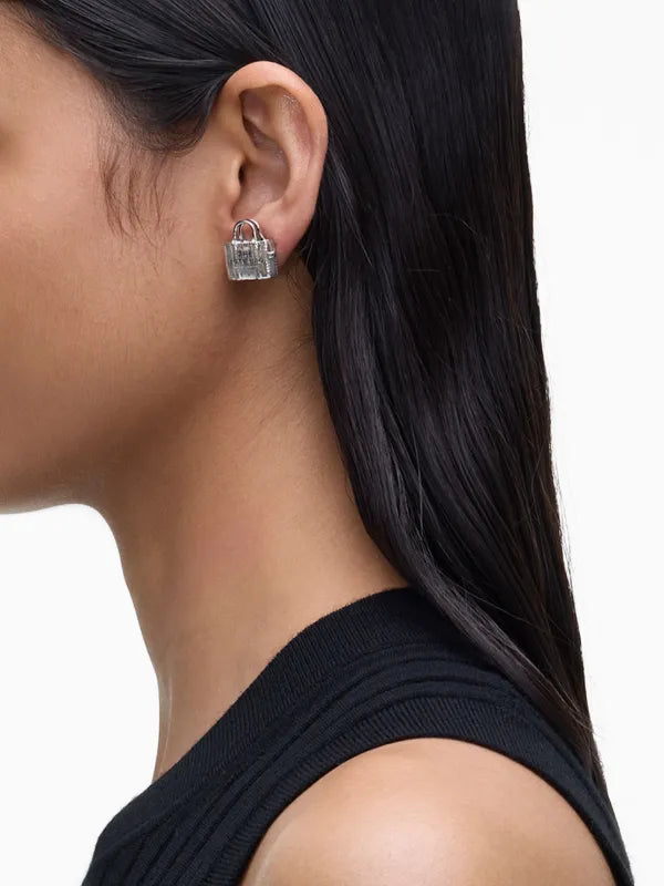 Boucles d’oreilles The Tote Bag en laiton - Light Antique Silver