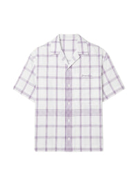 Chemise Jean à manches courtes - White & Purple Squares