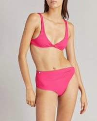 Haut de bikini en lycra à bretelles - Fuchsia