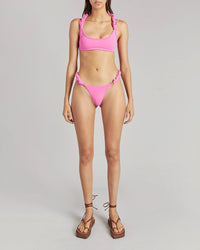 Haut de bikini en lycra mat - Hot Pink
