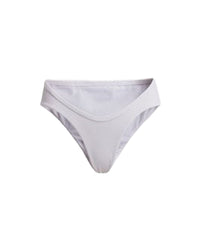 Bas de bikini en lycra côtelé - White